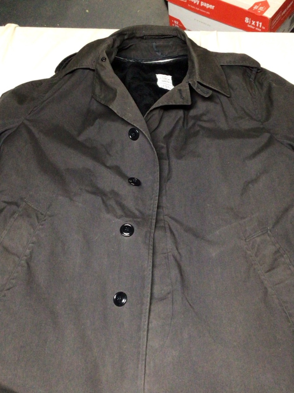 Classic Single military all weather coat w/ removable liner.